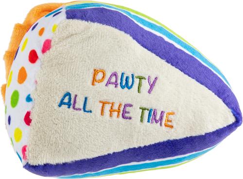 Show full view: Haute Diggity Dog Happy Birthday Cake Slice Squeaky Plush Dog Toy, Multi slide 2 of 2
