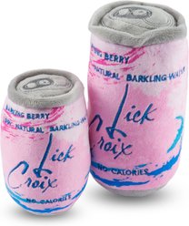 Haute Diggity Dog Lickcroix Barkling Water Barkin Berry Squeaky Plush Dog Toy, Purple, Large