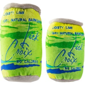 Haute Diggity Dog Lickcroix Barkling Water Lickety Lime Squeaky Plush Dog Toy, Green, Large