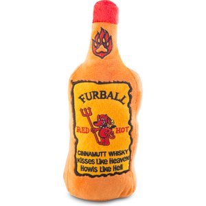 Haute Diggity Dog Furball Squeaky Plush Dog Toy, Orange