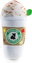 Haute Diggity Dog Starbarks Pupkin Spice Latte Squeaky Plush Dog Toy, White, Large