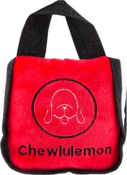 Haute Diggity Dog Chewlulemon Tote Squeaky Plush Dog Toy, Red