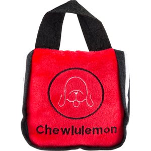 Haute Diggity Dog Chewlulemon Tote Squeaky Plush Dog Toy, Red