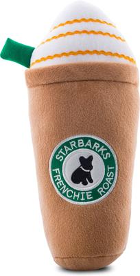 Show full view: Haute Diggity Dog Starbarks with Straw Frappucino Squeaky Plush Dog Toy, Brown, X-Large slide 2 of 2