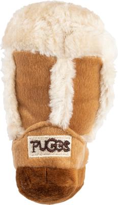Show full view: Haute Diggity Dog Pugg Boot Squeaky Plush Dog Toy, Brown slide 2 of 2