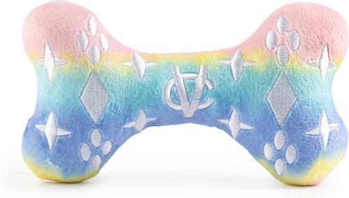 Show full view: Haute Diggity Dog Chewy Vuiton Bone Squeaky Plush Dog Toy, Pink Ombre, Large slide 2 of 3