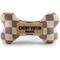 Show in main carousel: Haute Diggity Dog Chewy Vuiton Bone Squeaky Plush Dog Toy, Brown Checker, Large slide 1 of 2