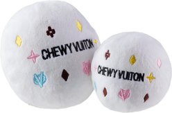 Haute Diggity Dog Chewy Vuiton Ball Squeaky Plush Dog Toy, White, Small slide 2 of 2