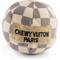 Show in main carousel: Haute Diggity Dog Chewy Vuiton Ball Squeaky Plush Dog Toy, Brown Checker, Large slide 1 of 2