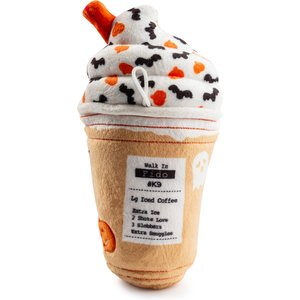 Haute Diggity Dog Pupkin' Donuts Halloween Iced Cup Squeaky Plush Dog Toy, Orange