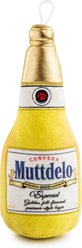Haute Diggity Dog Muttdelo Beer Bottle Squeaky Plush Dog Toy, Yellow