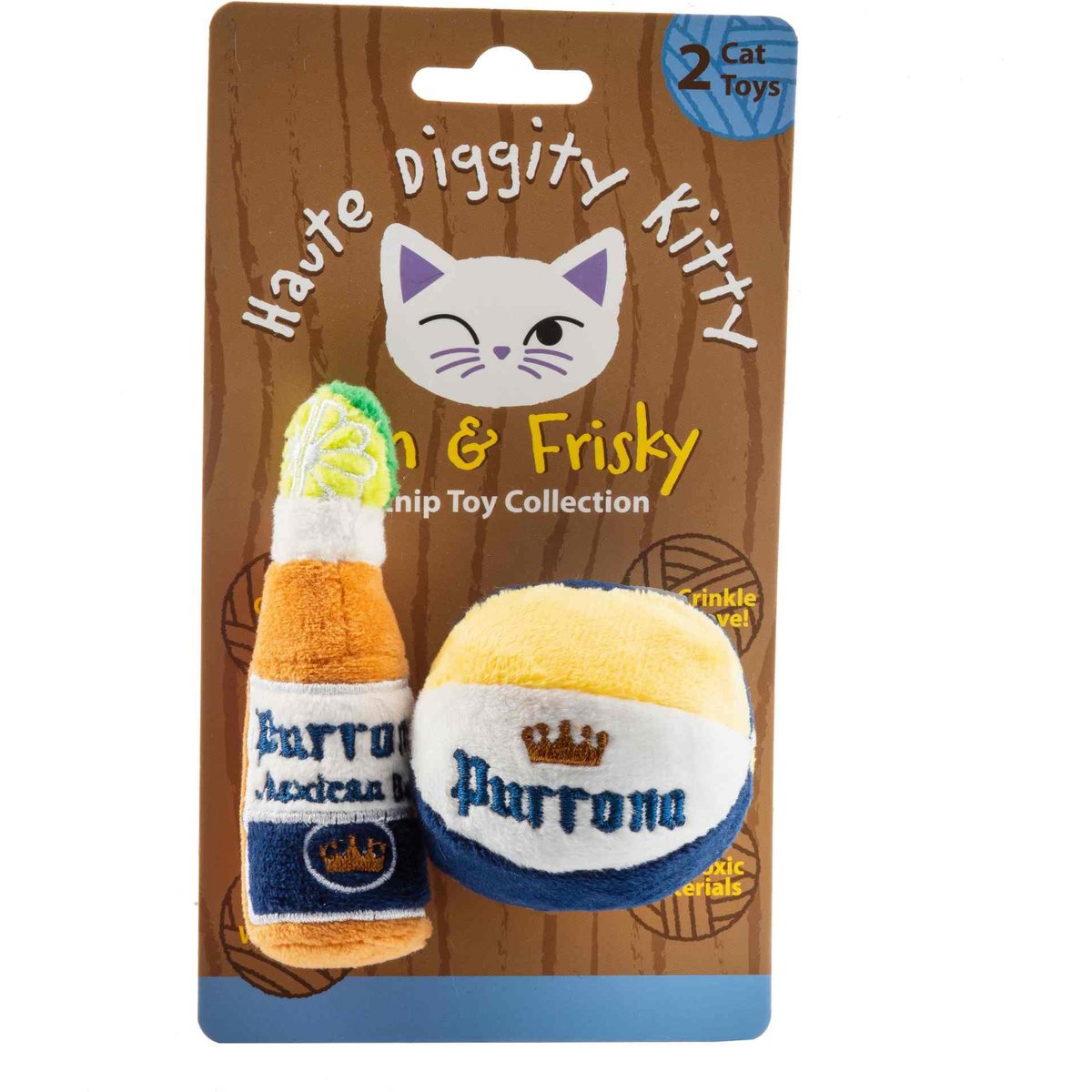 Haute Diggity Kitty Purrona Squeaky Plush Cat Toy, Yellow