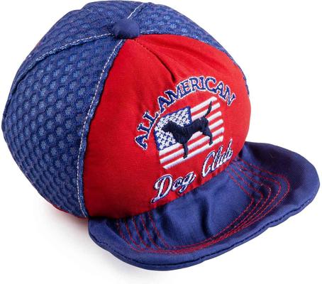 Show full view: Haute Diggity Dog All American Dog Club Trucker Hat Squeaky Plush Dog Toy, Blue slide 3 of 3