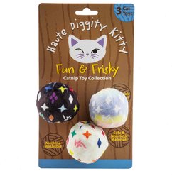 Haute Diggity Kitty Kitty Vuiton Balls Monogram Squeaky Plush Cat Toy
