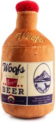 Haute Diggity Dog Woofs Beer Bottle Squeaky Plush Dog Toy, Brown