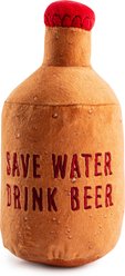 Haute Diggity Dog Woofs Beer Bottle Squeaky Plush Dog Toy, Brown slide 2 of 2