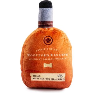 Haute Diggity Dog Woofford Reserve Bourbon Squeaky Plush Dog Toy, Brown