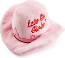 Haute Diggity Dog Cowgirl Hat Squeaky Plush Dog Toy, Pink