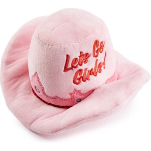Haute Diggity Dog Cowgirl Hat Squeaky Plush Dog Toy, Pink