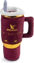 Haute Diggity Dog Christmas Holiday Snuggly Cup Squeaky Plush Dog Toy, Red