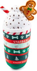 Haute Diggity Dog Christmas Starbarks Gingerbark Latte Squeaky Plush Dog Toy, Green