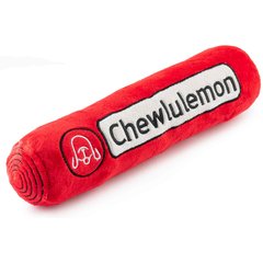 Haute Diggity Dog Chewlulemon Yoga Mat Squeaky Plush Dog Toy, Red