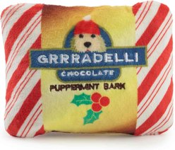 Haute Diggity Dog Grrradelli Puppermint Bark Square Squeaky Plush Dog Toy, Red