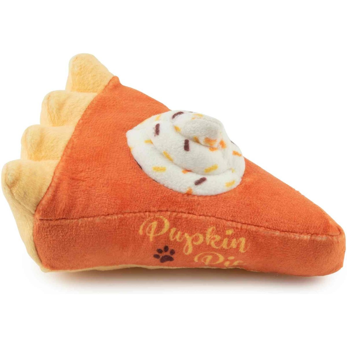 Haute Diggity Dog Pupkin Pie Slice Squeaky Plush Dog Toy, Orange