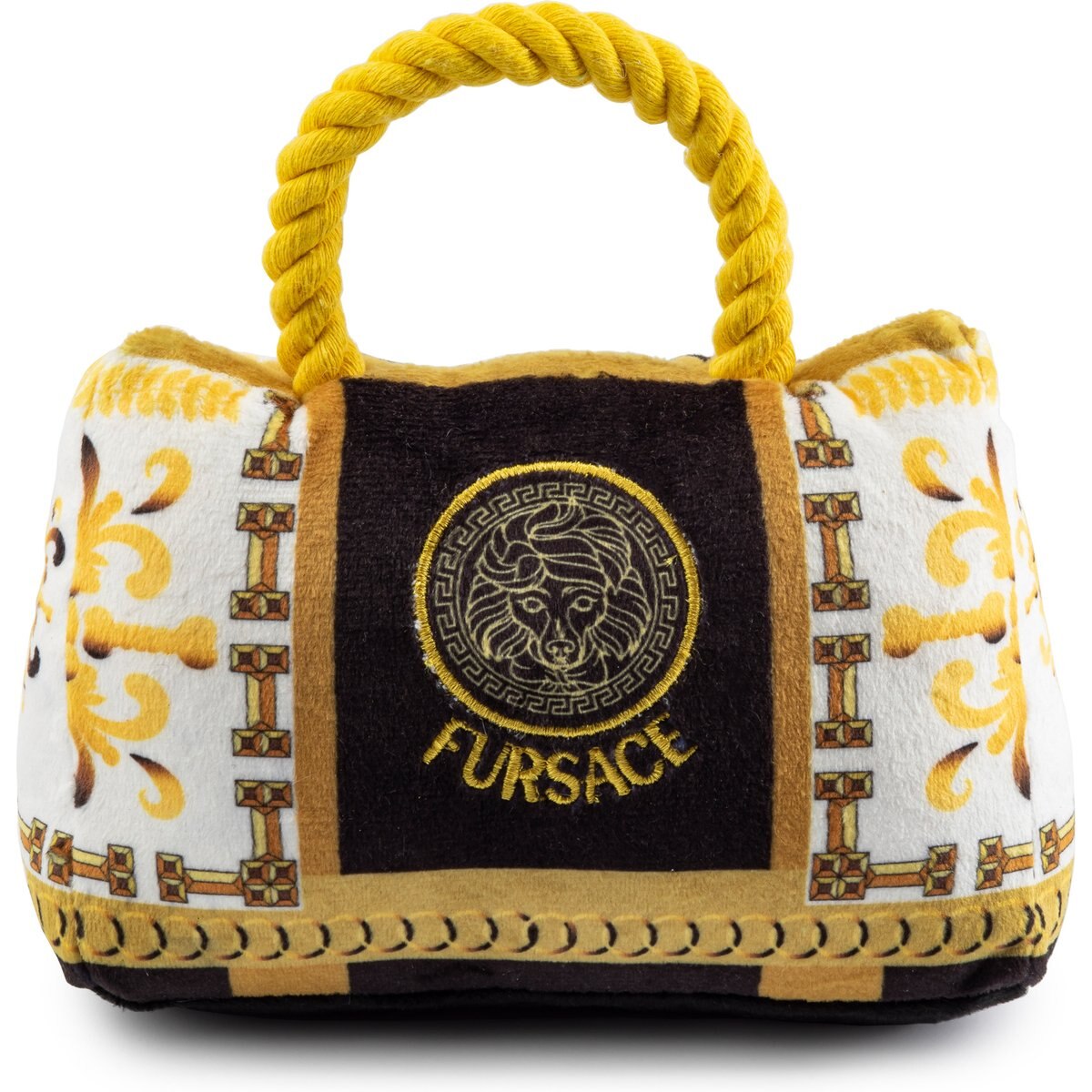 Haute Diggity Dog Fursace Handbag Squeaky Plush Dog Toy, Gold