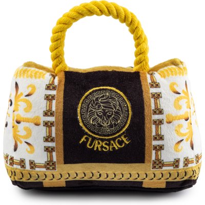 Haute Diggity Dog Haute Diggity Dog Fursace Handbag Squeaky Plush Dog Toy, Gold