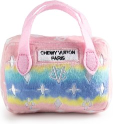 Haute Diggity Dog Chewy Vuiton Bag Squeaky Plush Dog Toy, Pink Ombre, Small