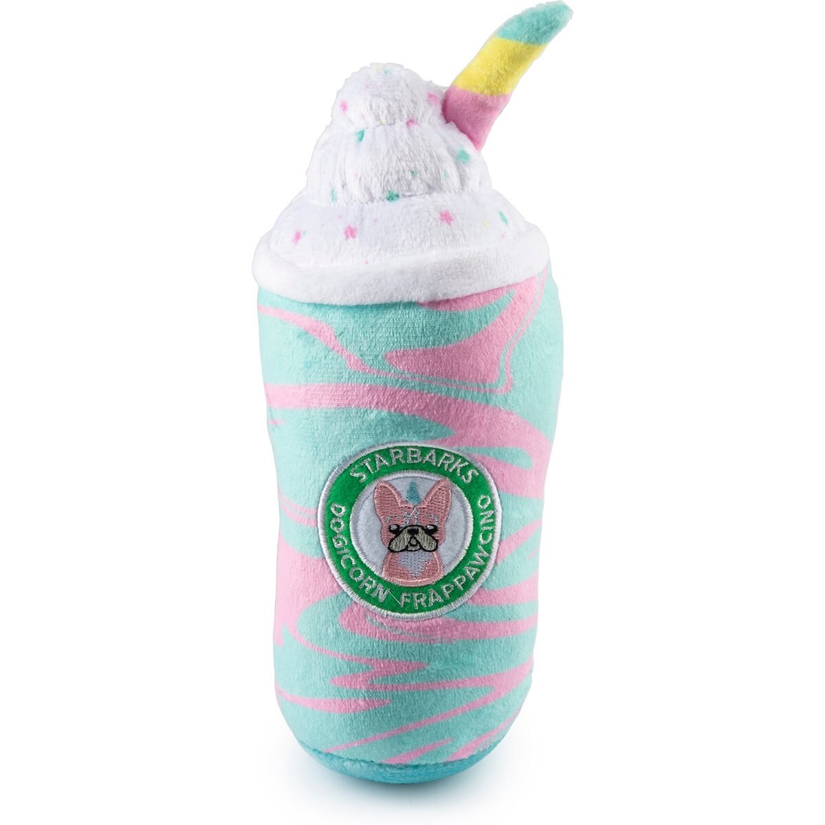 Haute Diggity Dog Starbarks Dogicorn Frapawccino Squeaky Plush Dog Toy, Blue