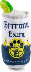 Haute Diggity Dog Grrrona Beer Can Squeaky Plush Dog Toy, Blue