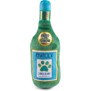 Haute Diggity Dog Pawfoot Wine Squeaky Plush Dog Toy, Green