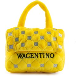 Haute Diggity Dog Wagentino Handbag Squeaky Plush Dog Toy, Yellow