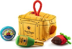 Haute Diggity Dog Woof Clicquot Pawty Set Activity Toy Squeaky Plush Dog Toy, Yellow