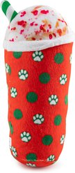 Haute Diggity Dog Christmas Starbarks Puppermint Mocha Green/Red Dots Squeaky Plush Dog Toy, Red slide 2 of 2