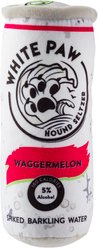 Haute Diggity Dog White Paw Waggermelon Squeaky Plush Dog Toy, Red
