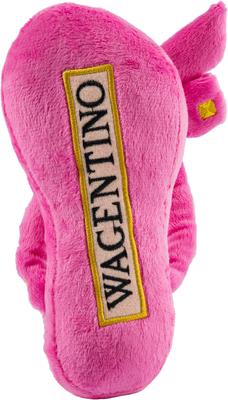 Show full view: Haute Diggity Dog Wagentino Sandal Squeaky Plush Dog Toy, Pink slide 2 of 3