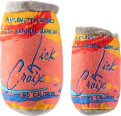 Haute Diggity Dog Lickcroix Pamplemutt Barkling Water Squeaky Plush Dog Toy, Orange, Large