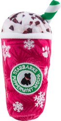 Haute Diggity Dog Christmas Starbarks Puppermint Mocha Original Squeaky Plush Dog Toy, Red, Large