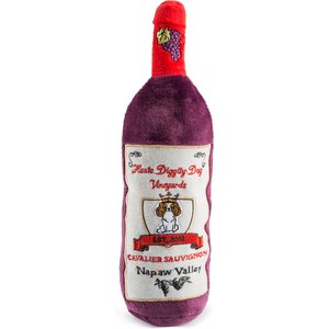Haute Diggity Dog Cavalier Sauvignon Squeaky Plush Dog Toy, Purple
