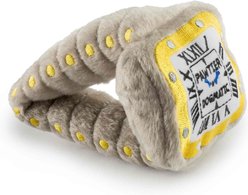 Haute Diggity Dog Pawtier Watch Squeaky Plush Dog Toy, Grey