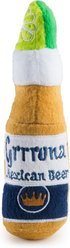 Haute Diggity Dog Grrrona Beer Bottle Squeaky Plush Dog Toy, Yellow, Small