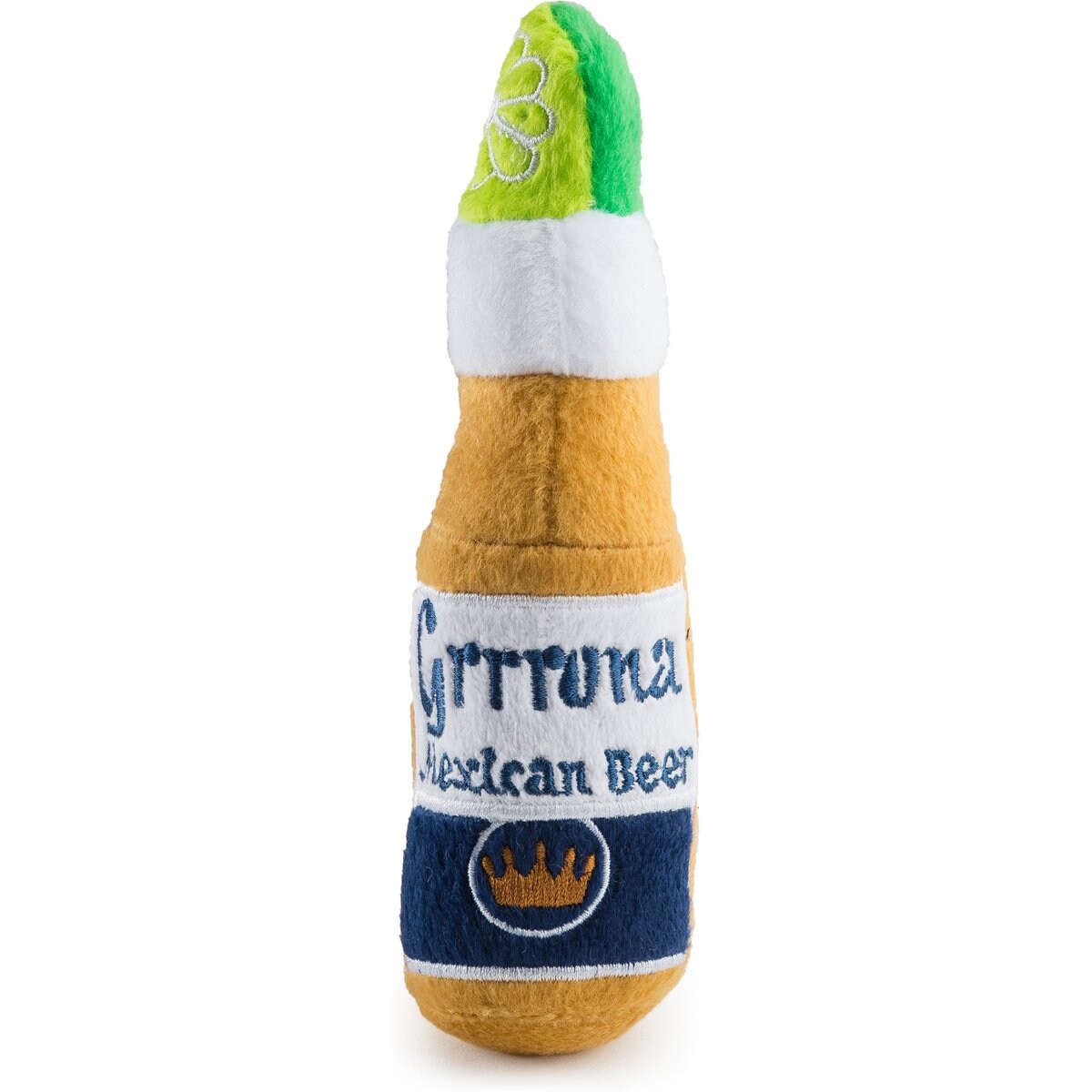 Haute Diggity Dog Grrrona Beer Bottle Squeaky Plush Dog Toy, Yellow, Small