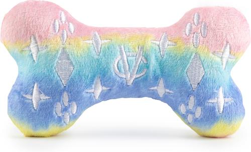 Show full view: Haute Diggity Dog Chewy Vuiton Bone Squeaky Plush Dog Toy, Pink Ombre, Small slide 3 of 4