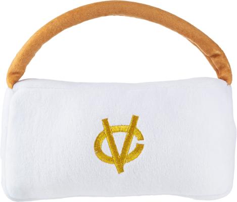 Show full view: Haute Diggity Dog Chewy Vuiton Handbag Squeaky Plush Dog Toy, White, X-Large slide 2 of 4
