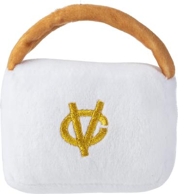 Show full view: Haute Diggity Dog Chewy Vuiton Handbag Squeaky Plush Dog Toy, White, Small slide 3 of 5