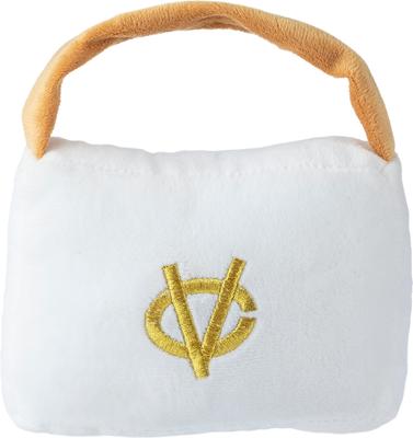 Show full view: Haute Diggity Dog Chewy Vuiton Handbag Squeaky Plush Dog Toy, White, Large slide 2 of 4