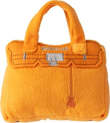 Haute Diggity Dog Barkin Bag Squeaky Plush Dog Toy, Orange slide 1 of 2